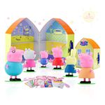 LUPPA Peppa Pig Family Figures - Set of 6 Family House with Playset Toys, Special Art & Crafts Fun - Includes Peppa, George, Daddy Pig, Mama Pig, Grandma Pig and Grandpa pig - Ideal for Ages 3 and up