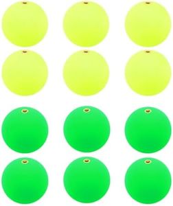 PATIKIL Fishing Bobber 30mm/1.2 Inch Dia, 12 Pack Slip Foam Floats Buoy Rig Stoppers for Crappie Trout Bass Fishing, Green,Yellow