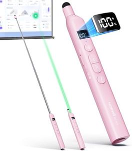 Norwii N21 Bluetooth Presentation Clicker with Telescopic Teaching Pointer, Presentation Remote with Retractable Stick for PowerPiont, Wireless Presenter, Slide Advancer - Pink