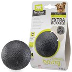 Ferplast CHEWA BOING BALL Dog Toy Super Bouncing & Floating - Innovative Chewing-Resistant Material - 3D Texture for Dental Hygiene - Ultra Durable - Italian Design - Size L, Black