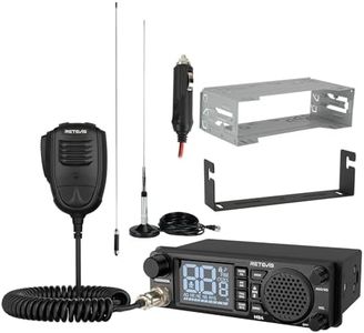 Retevis MB4 DIN Mount CB Radio Kit, NRC Noise Canceling Mobile Radio, Front Facing Speaker, PA, Cigarette Lighter, 40-Channel AM/FM, Long Range CB Radio with Antenna for Trucker Off Road Emergency