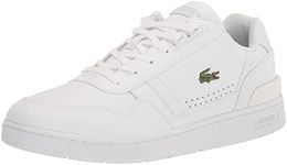 Lacoste Mens T-Clip Sneaker, White/White, 10.5