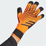 Adidas Predator Pro Hybrid Goalkeeper Gloves - Rolled-Finger Soccer Gloves with Recycled and Renewable Materials for Pinpoint Punching and Flawless Ball Handling (Solar Orange/Black/Black, 11)