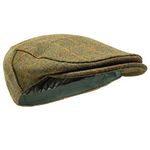 Borges & Scott Woodsman Flat Cap - Fully Waterproof – Yorkshire Tweed – 100% Wool Outer - Juniper Gold Check - 62cm