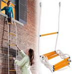 Fire Escape Ladders, 13 FT Emergency Ladder for Second Floor, Anti-Slip Rescue Fire Ladder 2 Story Window Ladder Fire Escape 2 Story Balcony Railing Treehouse, Fast to Deploy