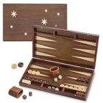 Backgammon Sets for Adults with Large 40cm Wooden Board Compact Foldable Design Perfect for Travel Includes Dice Classic Board Game for Home
