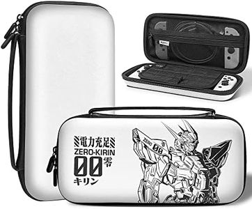 Mytrix Switch Carry Case Compatible with Switch/OLED/Lite Console, Accessories and Games, Protective Travel Case, Portable Hardshell Pouch Storage Bag with Pockets, Zero-Kirin Cool White