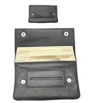 Premium Soft Black Leather Tobacco Pouch.