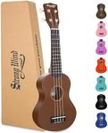 Strong Wind Soprano Ukulele - Stringed Musical Instrument Ukulele for Beginners, 21 Inch Basswood Ukelele (Brown)