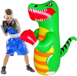 OLNIEZZL 47" Punching Bag for Kids 3-8 Toddler Boxing Bag Inflatable Dinosaur Bopper Birthday Presents for Boys & Girls Sports Toys Outdoor Activities Yard Games，New Dinosaur