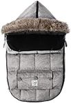7AM Enfant Le Sac Igloo - Wind and Water Resistant, Stroller and Car Seat Footmuff, Convertible into a Single Panel Cover, Best for Freezing Winter Conditions | Heather Grey (6-18M)