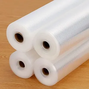 Anoak Shelf Liner Cabinet Liner, Non Adhesive Drawer Liner, Washable 12 Inch x 20 FT x 4Rolls Waterproof Durable Non-Slip Shelf Liner for Kitchen, Drawer, Refrigerator Stripe Clear