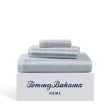 Tommy Bahama Towel Set-100, Ultra Soft & Absorbant, Fade-Resistant, Oeko-Tex Certified, Cotton, Tranquail Blue, 3 Piece