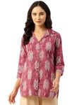 Classic Collared Cotton Shirt with 3/4 Sleeve for a Timeless Casual Look (Medium) Pink