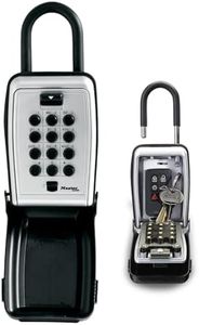 MASTER LOCK Portable Push Button Key Safe with Shackle, Medium 175 x 79 x 52 mm, Outdoor, for Home Office Industries Vehicles