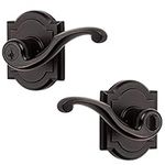 Baldwin Madrina, Entry Door Handle Reversible Lever with Keyed Lock Featuring SmartKey Re-Key Technology, in Venetian Bronze