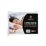 Regio Bedding Co Premier Comfort Pillows - Hotel Quality Bed Pillows 1 Pack Medium Support, Pillow for Back, Stomach and Side Sleepers, Hypoallergenic and Machine Washable, Pillows made in the UK