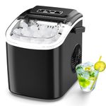 Ice Machines for Home Countertop Ice Maker with Handle 9 Ice Cubes Ready in 6 Mins, Auto-Cleaning Portable Ice Machines for Home, Black