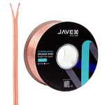 JAVEX CPR Construction In-Wall-Use OFC Speaker Wire 2x2.5MM2 [315x0.10mm Oxygen-Free Copper 99.9%] for Home Theater and Audio Systems Installation, Transparent, 30.5M