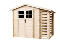 Wooden Garden Shed and Log shed, 19 mm planks - Sheds and Outdoor Storage - Wooden Shed - 9 ft x 7 ft x H7 ft /4.47 m2 (2 m3 capacity), Waterproof roof, Door lock - TIMBELA M386F