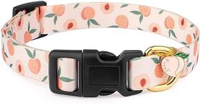 Handmade Dog Collar for Small Medium Large Dogs,White Peach with Pendant Fall and Winter Fashions Dog Collar,Ideal for Girl Dogs Boy Dogs (Small)