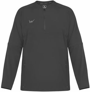 WEARCOG Baseball Cage Jacket for Men's | Adult Full Sleeve Batting Cage Jacket with Quarter-Zip Front for Baseball Softball, Graphite, Large