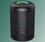 Power Strip Tower | 12 AC Outlet - 3 USB-A Ports - 2 USB-C Ports, Up to 17 Electrical and Electronic Devices Simultaneously from a Single Wall Outlet | PA-S24