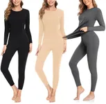SIMIYA Thermal Underwear Set for Women Long Johns with Fleece Lined Long Sleeves Base Layer Set Top Bottom