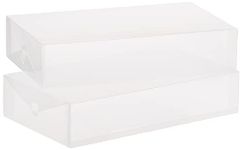 Whitmor 6362-2693-2 Clear Vue Collection Boot Box, Set of 2