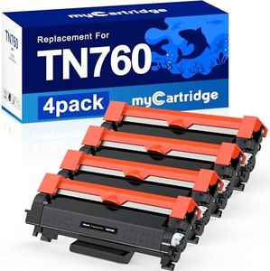 myCartridge TN760 Toner for Brother Printer TN760 TN730 Compatible Replacement for Brother TN760 TN730 TN-760 TN-730 for MFC-L2710DW MFC-L2750DW HL-L2370DW Printer,4 Pack Toner TN-730/TN-760