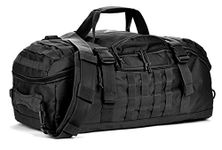 Miramrax Travel Duffle Bag Backpack for Men - Large Tactical Bags Weekender Gym Bag for Overnight Traveling Military Workout Deployment Sports, Black, 45L, Duffel Bag, LI22009