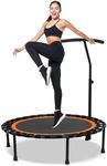 Ouroad 50" Mini Fitness Trampoline Rebounder for Adults and Kids Indoor&Outdoor Max Load 150kg Orange+Black