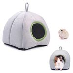 Qpets® Hamster Cage Soft Plush Hamster Bed Washable Hamster Cage Accessories Small Pet Bed Hideout for Chinchilla, Hamster, Hedgehog(Grey, 1 pcs)