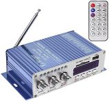 Fasizi 12V Hi-Fi Digital Stereo Audio Amplifier USB SD DVD FM Audio Stereo Radio MP3 Speaker Car Bluetooth Amplifierfor Car Boat Motorcycle -Blue