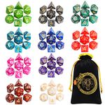 YILAIDA Polyhedral Dice, 70 Pieces Versatile Game Dice, 10 Colours, Double Colours, DND Dice, Role Play Dice for DND RPG MTG Table Games Dice D4 D6 D8 D10 D% D12 D20