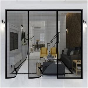 Magnetic Screen Door, 190x270cm Screen Mesh Curtain with Magnets & Full Frame Magic Tape, Insect Protection Door No Gap for Patio Balcony Garage Apartment Door(Black)