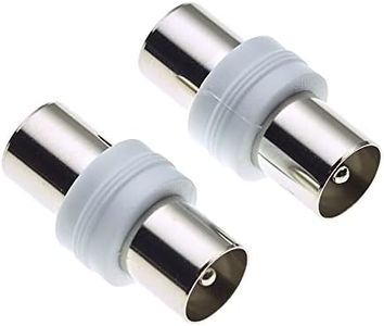 TV Coax Plug Adaptor - Adapter Barrel Connector Coupler Converter For Satellite FM Coaxial Cable Antenna - Pack Of 2