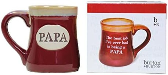 Papa Best Job Ever Porcelain Burgundy Coffee Tea Mug Cup 18oz Gift Box