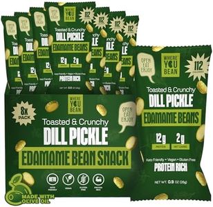 Where You Bean Edamame Beans Snack (Dill Pickle) - Crunchy and Dry Roasted Edamame Beans - High Protein Snacks, Keto and Vegan Healthy Snacks for Adults & Low Carb Snack 0.9 oz (Pack of 8)
