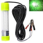 20W Fishing Light,Waterproof Underwater Fish Light Depth 5M Submersible Boat Fishing Light Squid Fishing Lamp (Green)