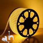 Radiato ES Led Strip Rope Lights Decorative Super Thin (Led Per Meter) Waterproof with Adapter.(Decoration Diwali Festive Lights) (Warm White, 50 Meter)