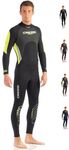 Cressi Men's Morea Man 3mm Premium Neoprene Full Length Wetsuit, Black/Yellow/Silver, XXXL 7 UK