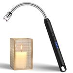 Electric Candle Lighter USB C Rechargeable Lighter Flameless BBQ Lighter Electronic Arc Plasma Lighter with Long Flexible Neck for Candles, Barbeque, Camping, Grill, Gift for Her Women Mom