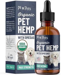 PB Pets Hemp Oil for Dogs and Cats - Organically Grown - Made in USA - Helps with Anxiety, Hip & Joint, Pain, Arthritis, and Stress - with Omega Complex (1-Pack)