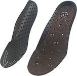 Sufoot Magnetic More Insoles Genuine Leather Acupressure Effect Reflexology Arch Support Insoles for Men Women- Suitable for plantar fasciitis treatment (L: UK8-10 / EU42-44 / US9-11 M)