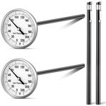 Copkim 2 Pieces Stainless Steel Soil Thermometer 7.5 Inch Stem 0-220 Degrees Fahrenheit Range Soil Temperature Thermometer for Ground, Compost, Garden Soil