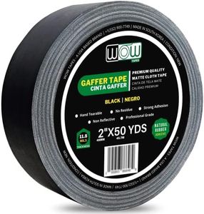 Wow Gaffers Tape 2 Inch Black - 50 Yards, Residue Free, Non-Reflective & Heavy-Duty - Professional Grade Gaff Tape - Ideal for Photography Backdrop, Cables, Cords & Floor Taping