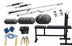 Protoner 25 kg with 3 in 1 Bench home gym package for fitness weight training