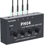 Fosi Audio PH04 4 Channel Headphone Amplifier Stereo Audio Amp with 12V 1.5A Power Adapter Ultra-Compact Portable Headphone Splitter for Studio and Stage (PH04)