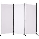 VEVOR Room Divider, 6.1 ft Room Dividers and Folding Privacy Screens (3-Panel), Fabric Partition Room Dividers for Office, Bedroom, Dining Room, Study, Freestanding, White